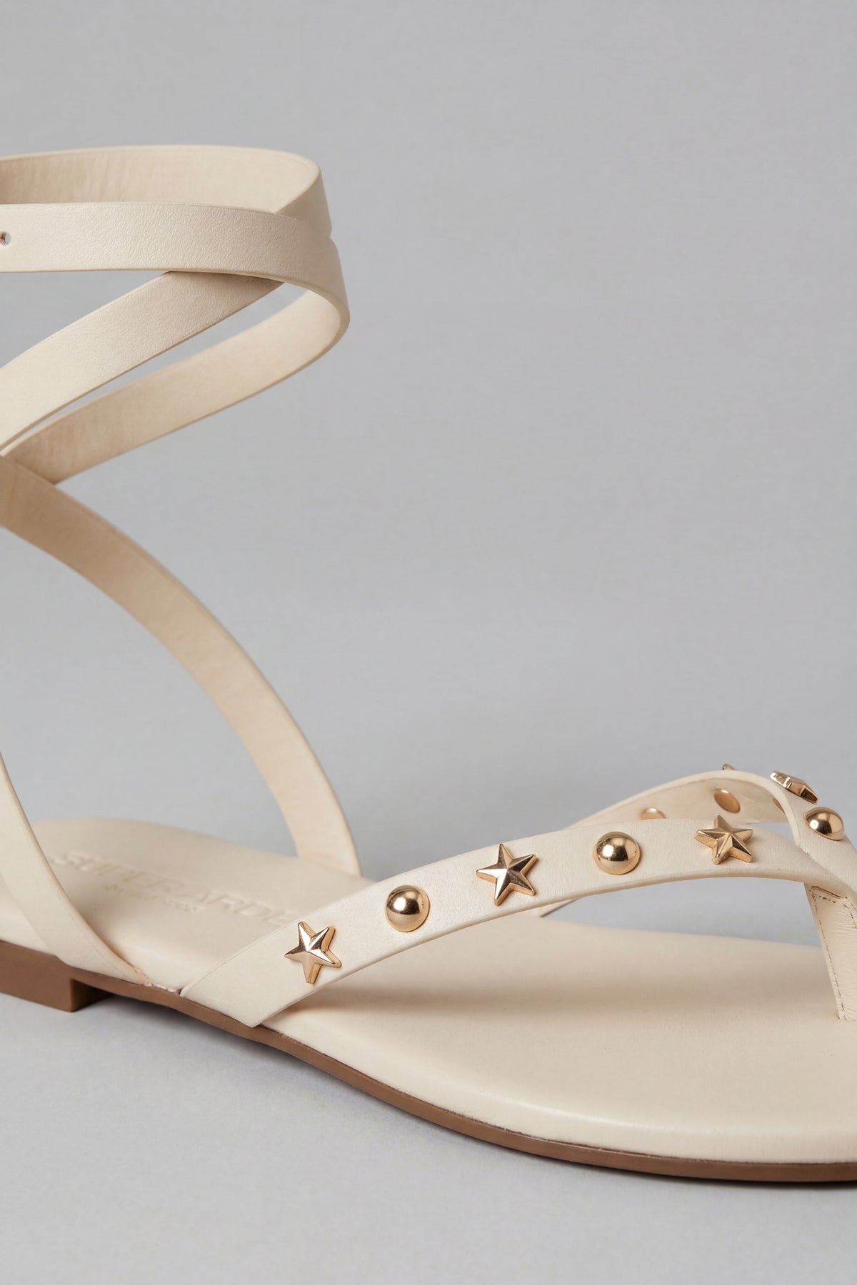 Alt View 3. Strappy Ankle Thong Sandals - Cream