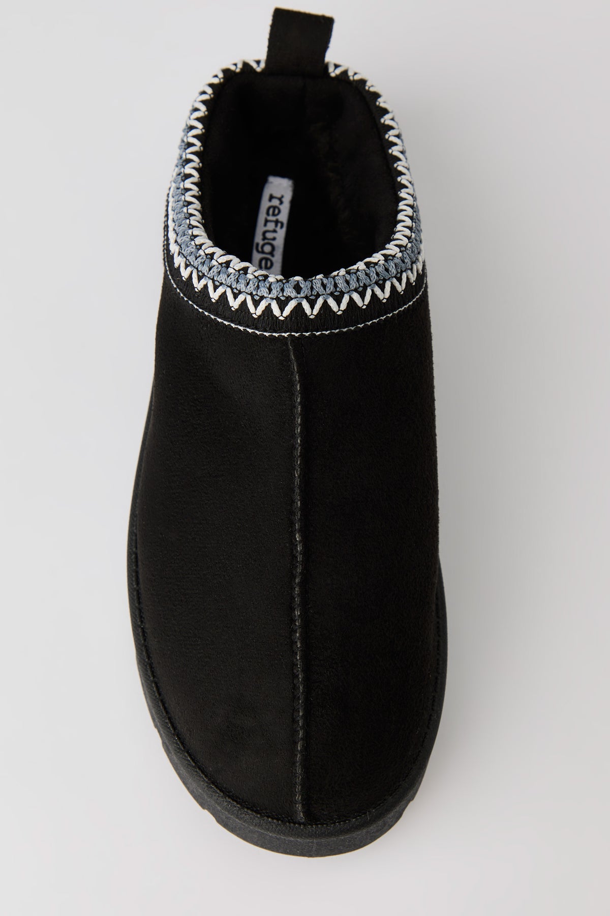 Alt View 3. Faux Suede Embroidered Slipper Booties - Black