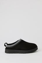 Faux Suede Embroidered Slipper Booties