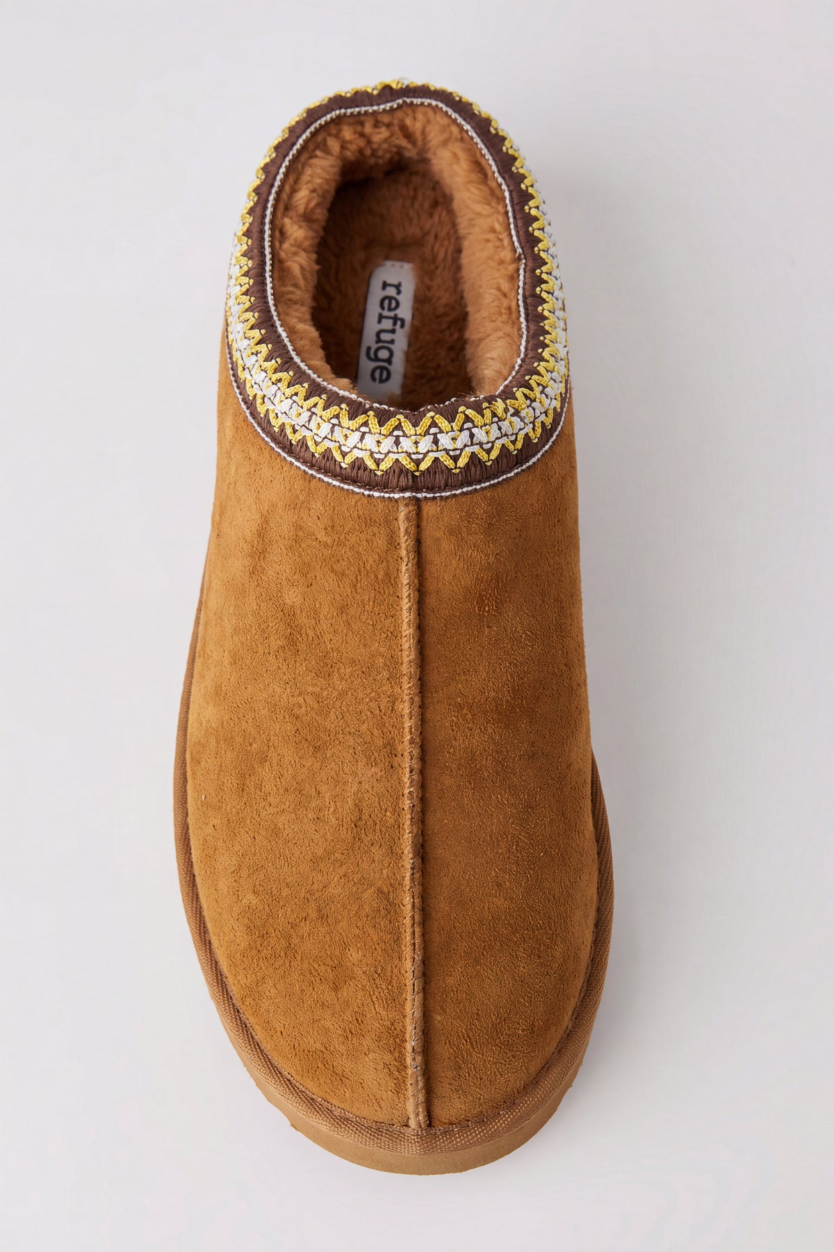 Alt View 3. Faux Suede Embroidered Slipper Booties - Camel
