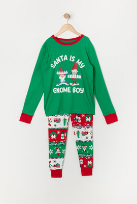 Youth Matching the Family Holiday Gnome 2 Piece Pajama Set