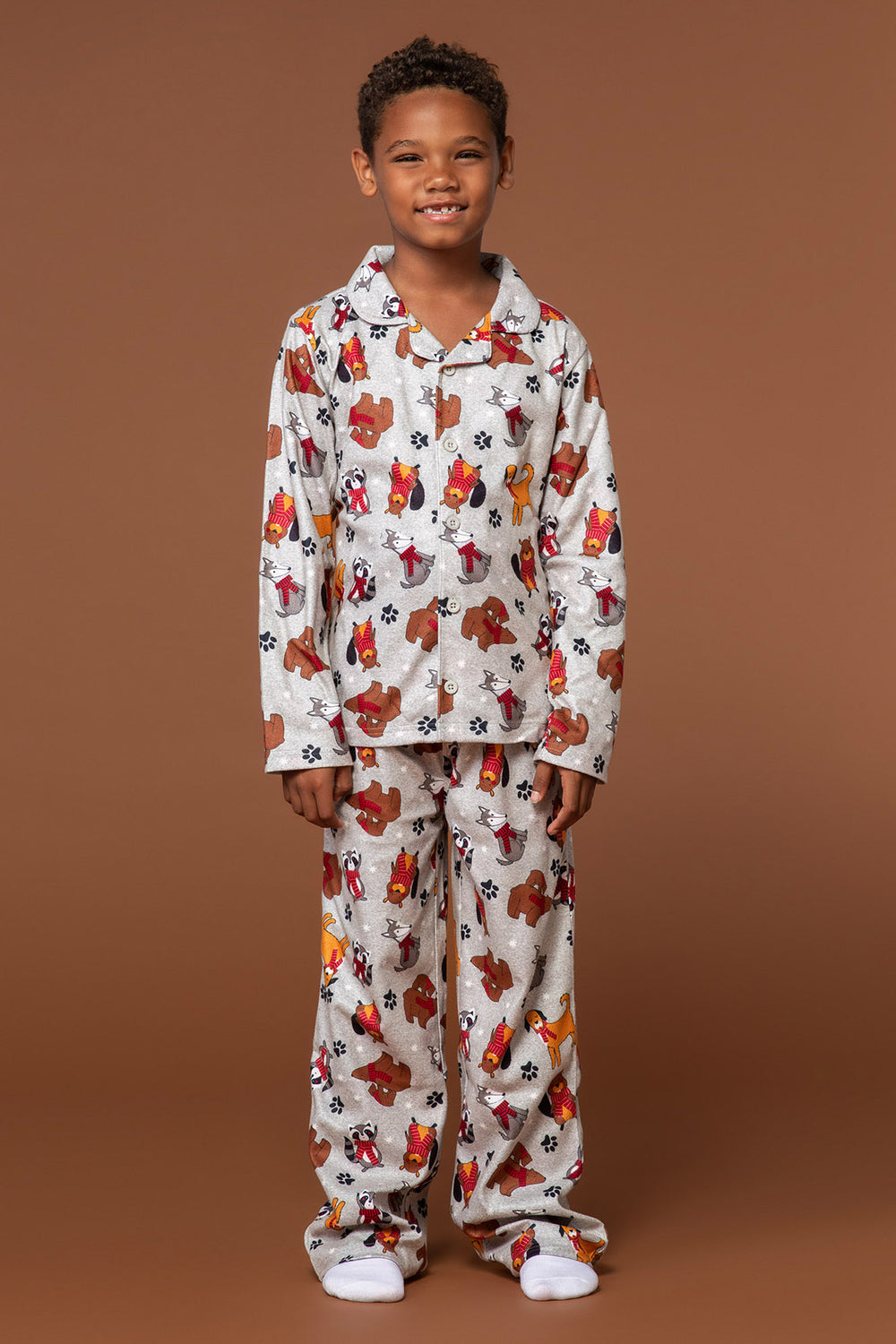 Youth Matching the Family Furry Friends Flannel 2 Piece Pajama Set Youth Matching the Family Furry Friends Flannel 2 Piece Pajama Set 2