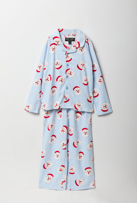 Youth Matching the Family Santa Flannel 2 Piece Pajama Set