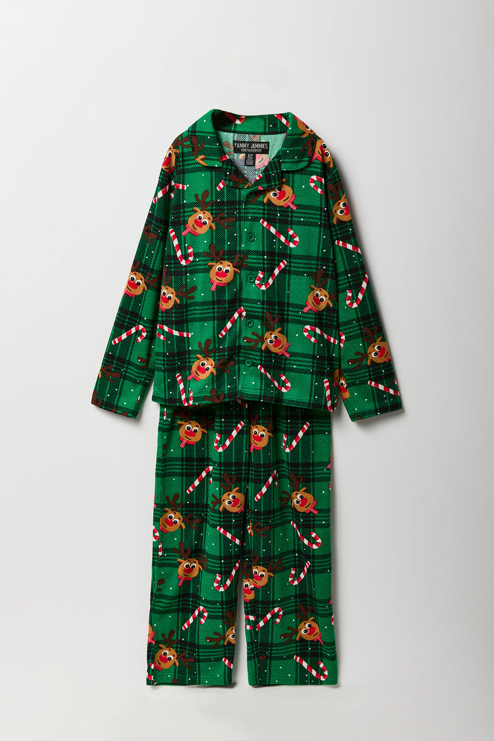 Youth Matching the Family Rudolph Flannel 2 Piece Pajama Set Youth Matching the Family Rudolph Flannel 2 Piece Pajama Set 1