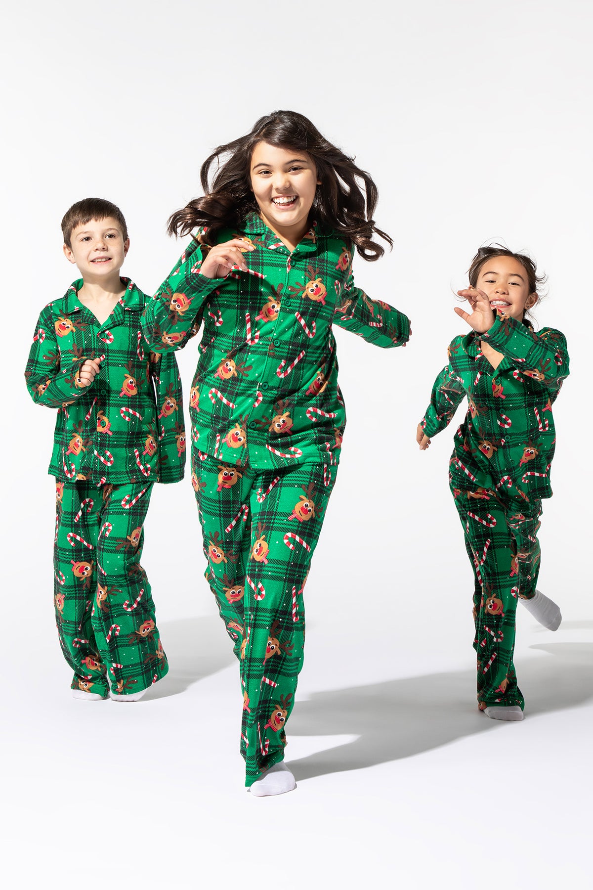 Youth Matching the Family Rudolph Flannel 2 Piece Pajama Set