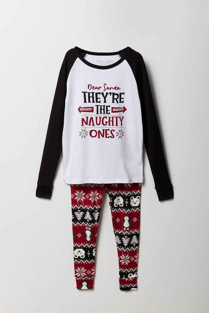 Youth Matching the Family Naughty or Nice 2 Piece Pajama Set