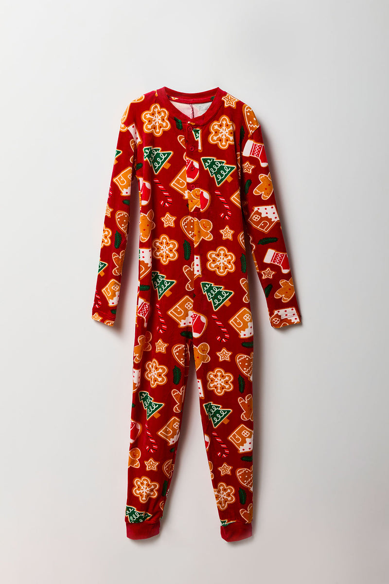 Youth Matching the Family Christmas Treats Velour Onesie