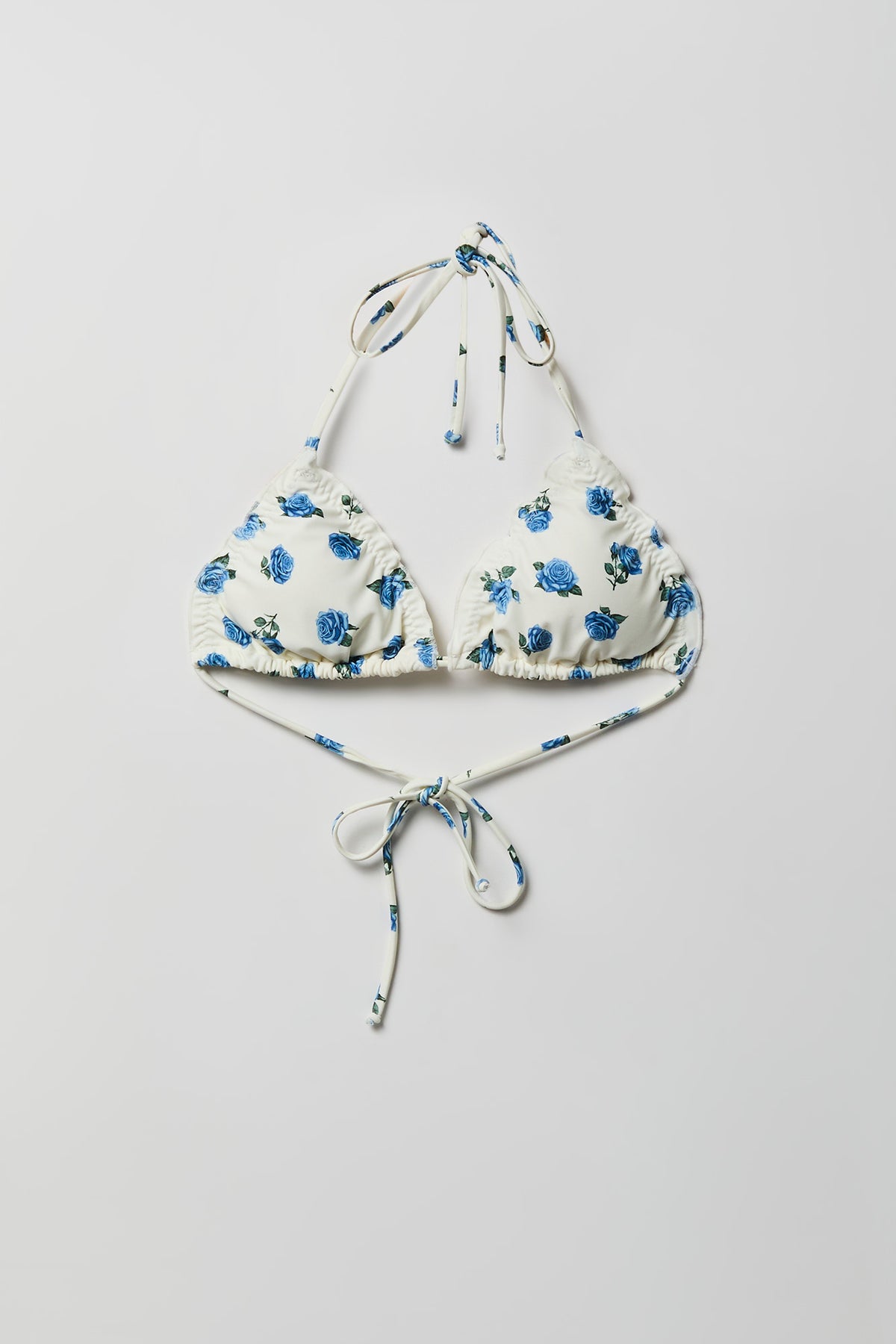 Ruffle Triangle Bikini Top - Ivory