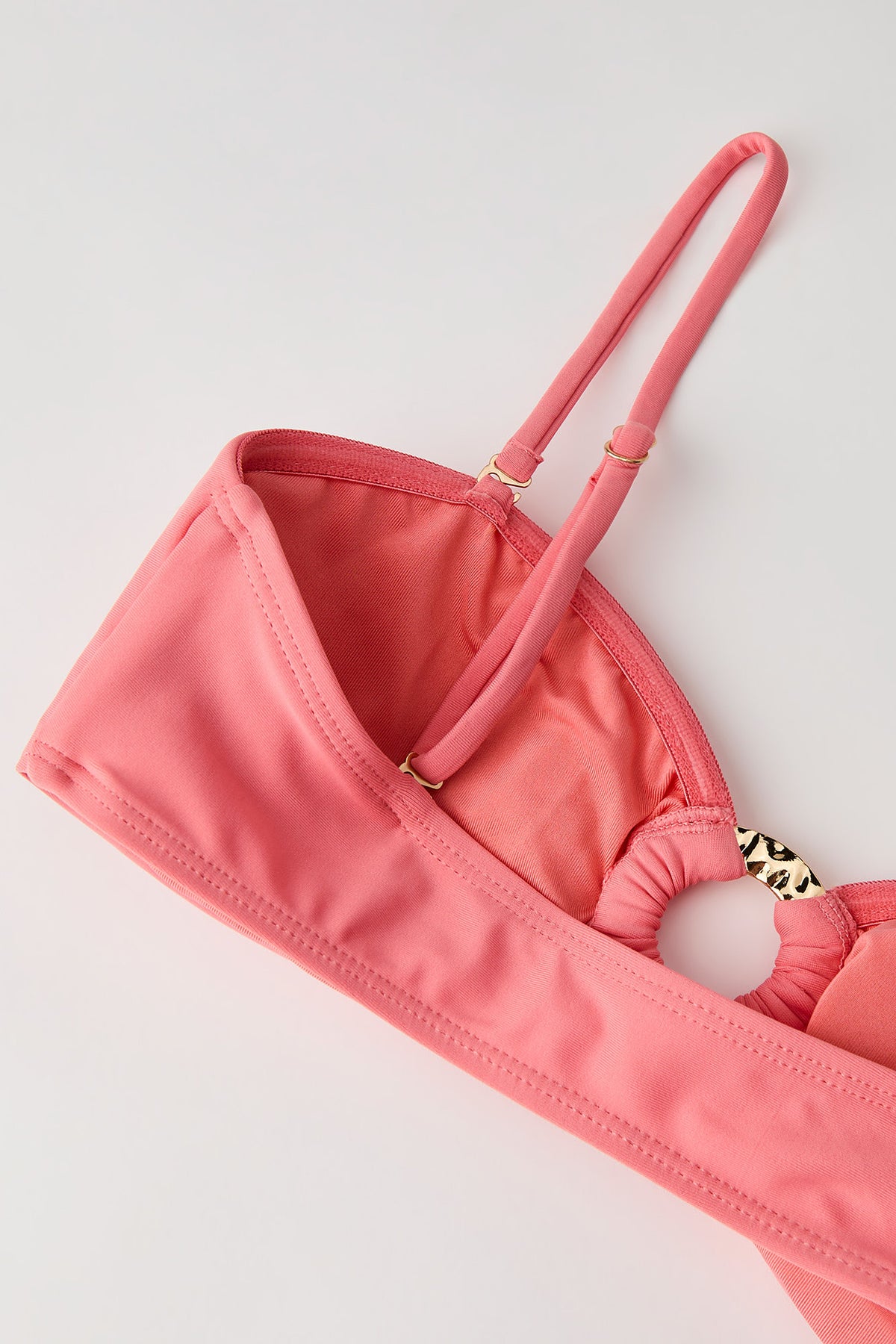 Alt View 4. O-Ring Bandeau Bikini Top - Coral