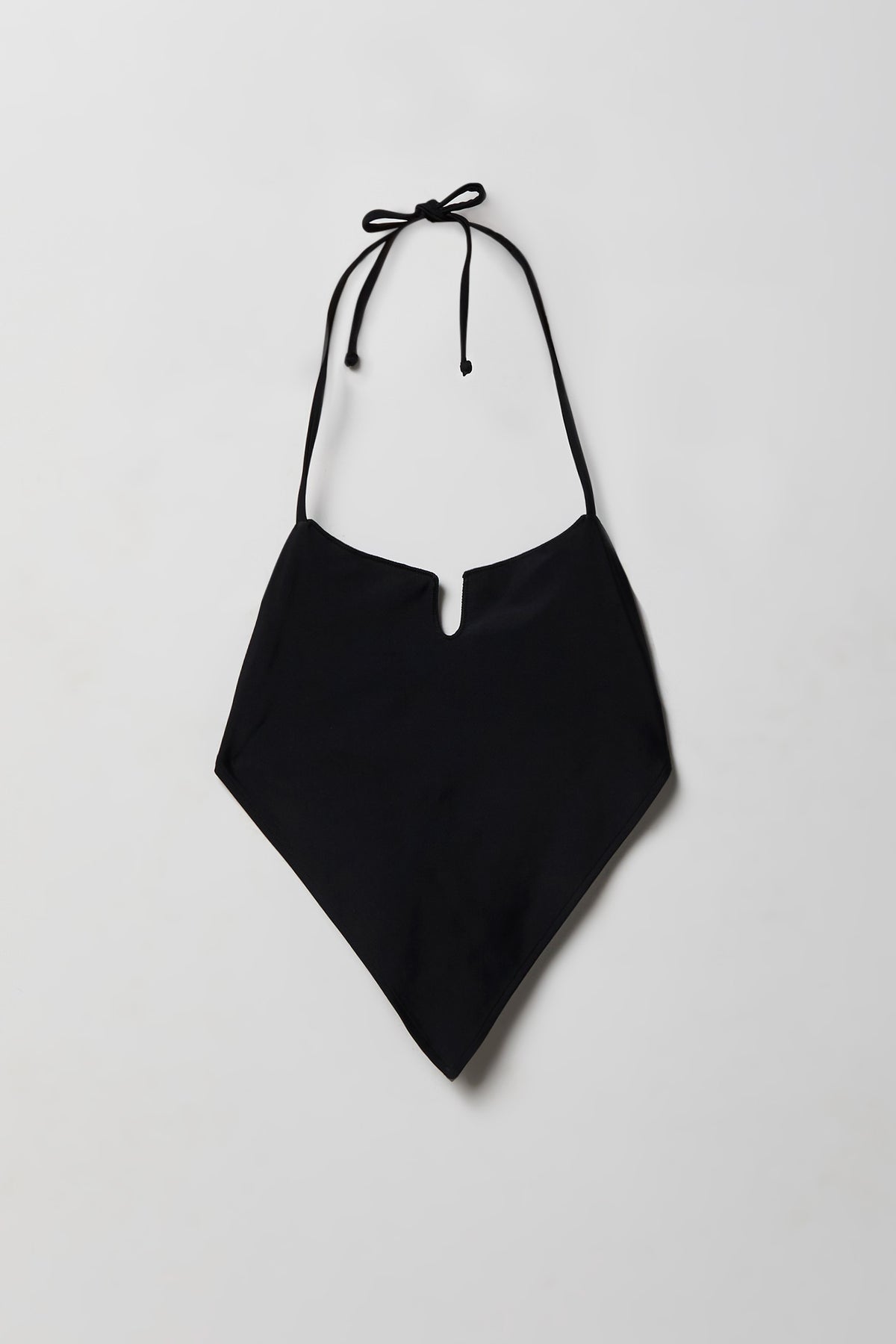 V-Hem Halter Swim Top - Black