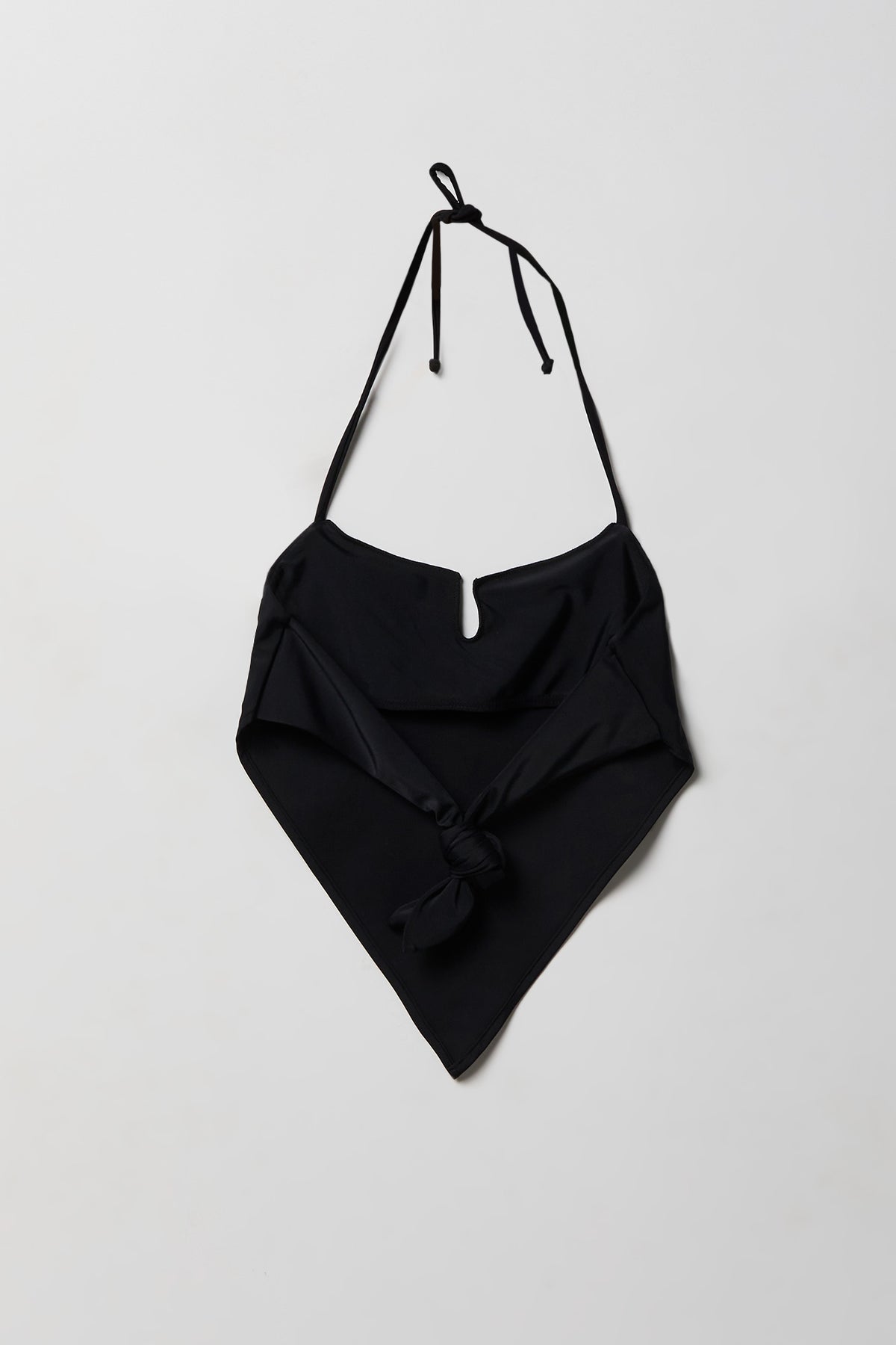 Alt View 2. V-Hem Halter Swim Top - Black