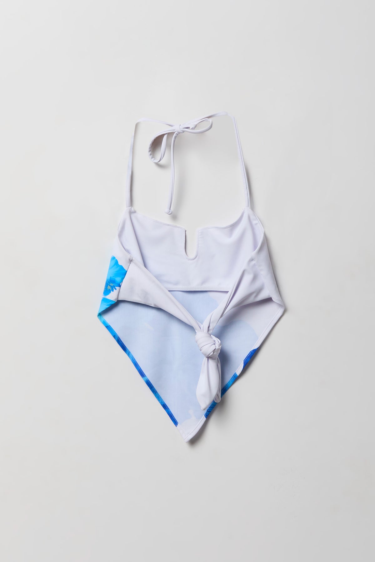 Alt View 2. V-Hem Halter Swim Top - Off White