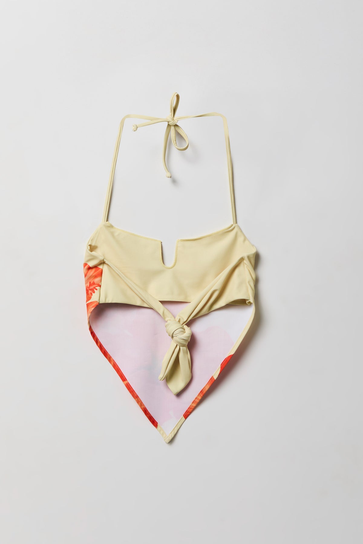 Alt View 2. V-Hem Halter Swim Top - Peach