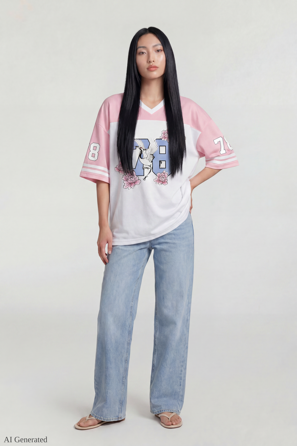 Alt View 3. Graphic Mesh Jersey - White