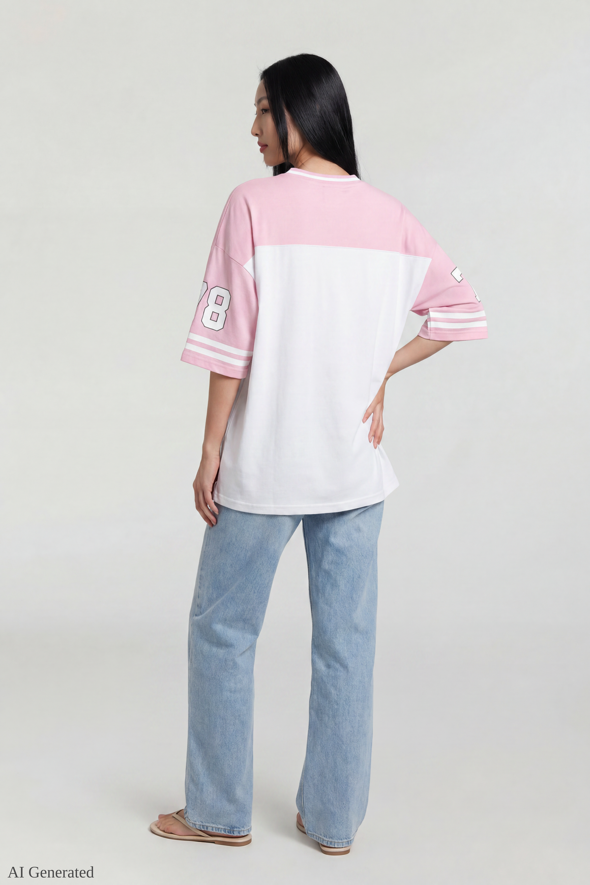 Alt View 2. Graphic Mesh Jersey - White