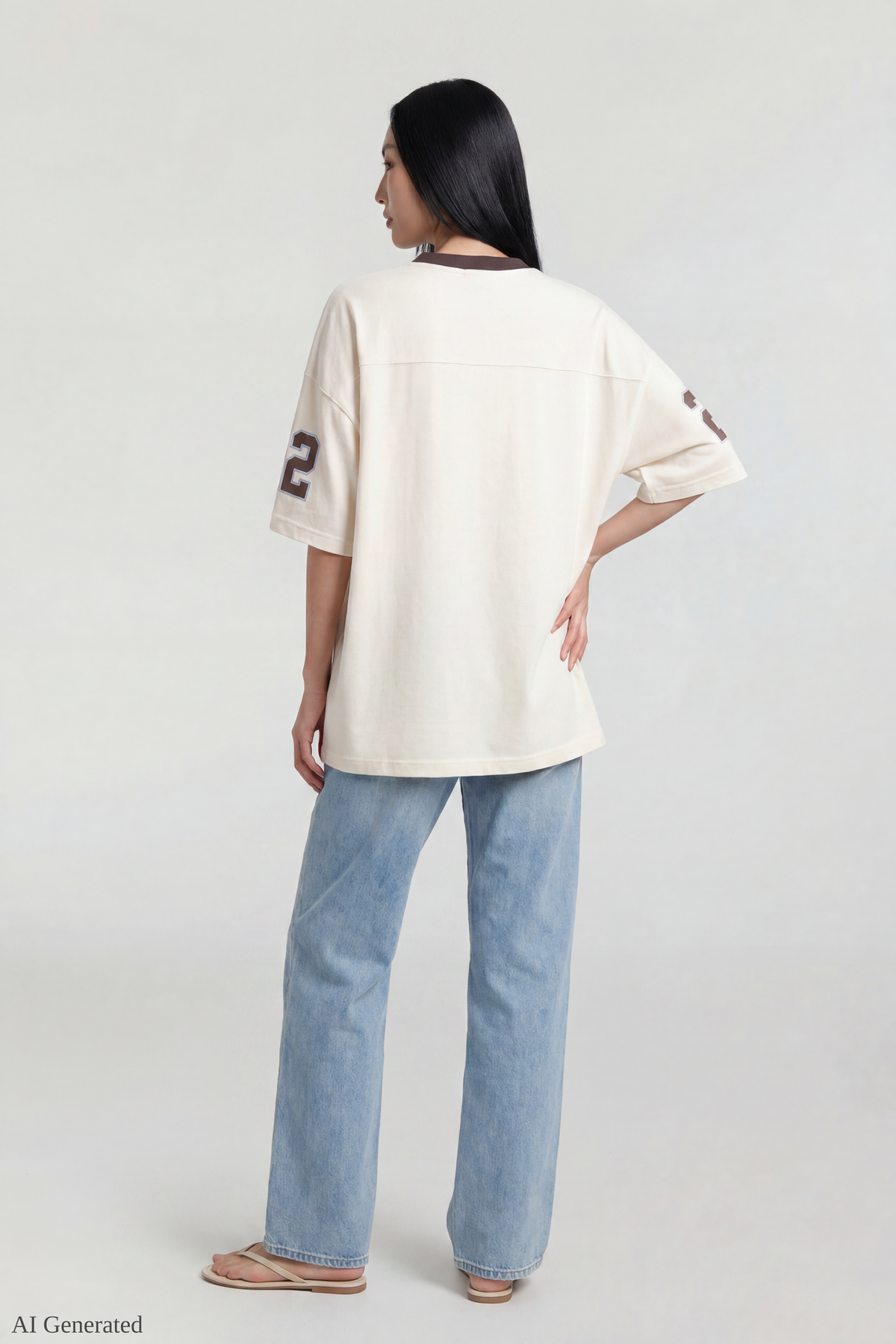 Alt View 2. Graphic Mesh Jersey - Off White