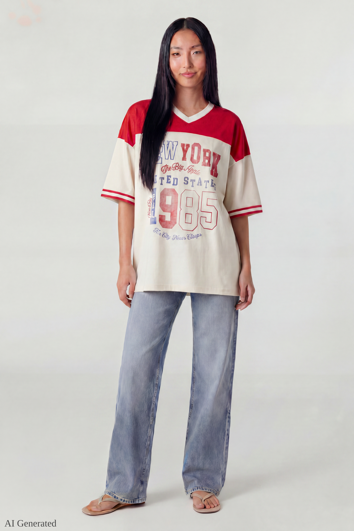 Alt View 5. Graphic Mesh Jersey - Cream