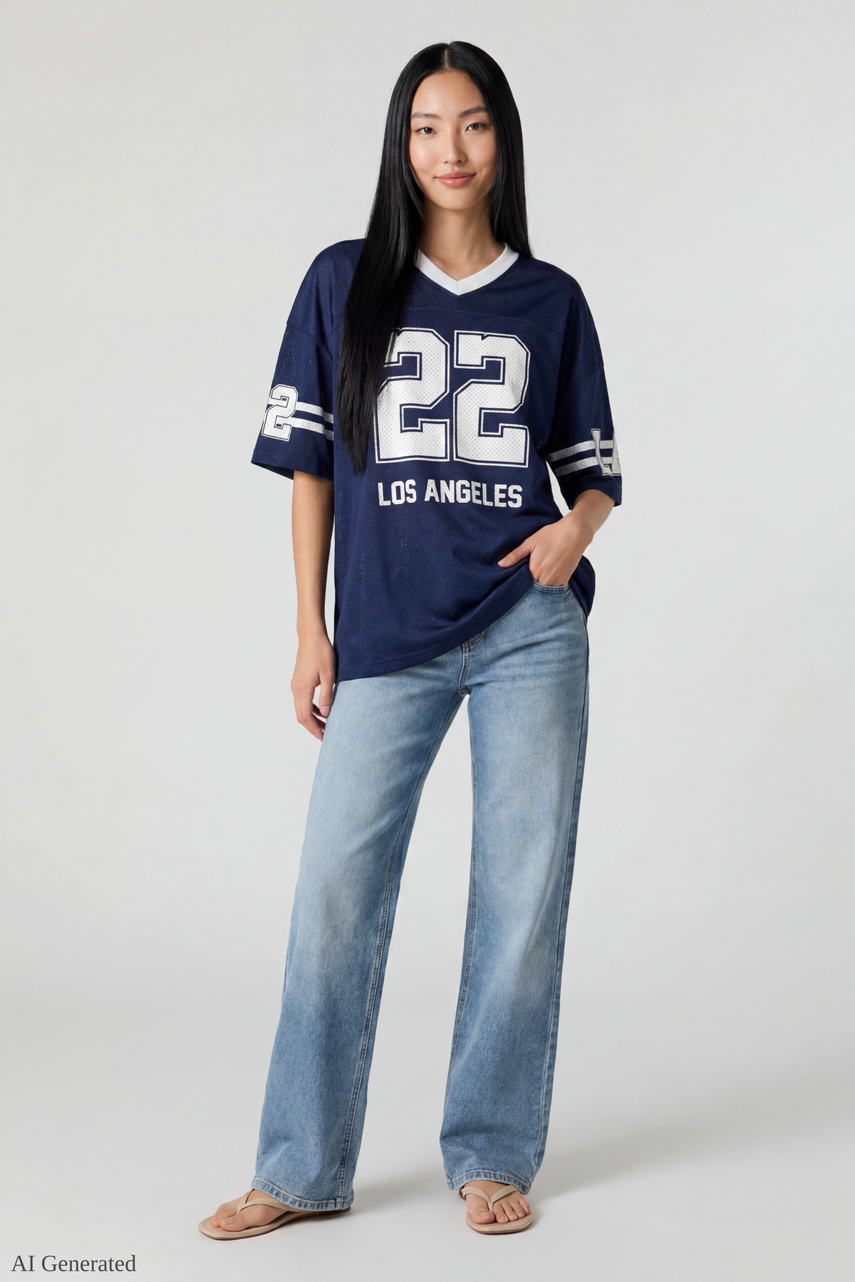 Alt View 2. Graphic Mesh Jersey - Cream