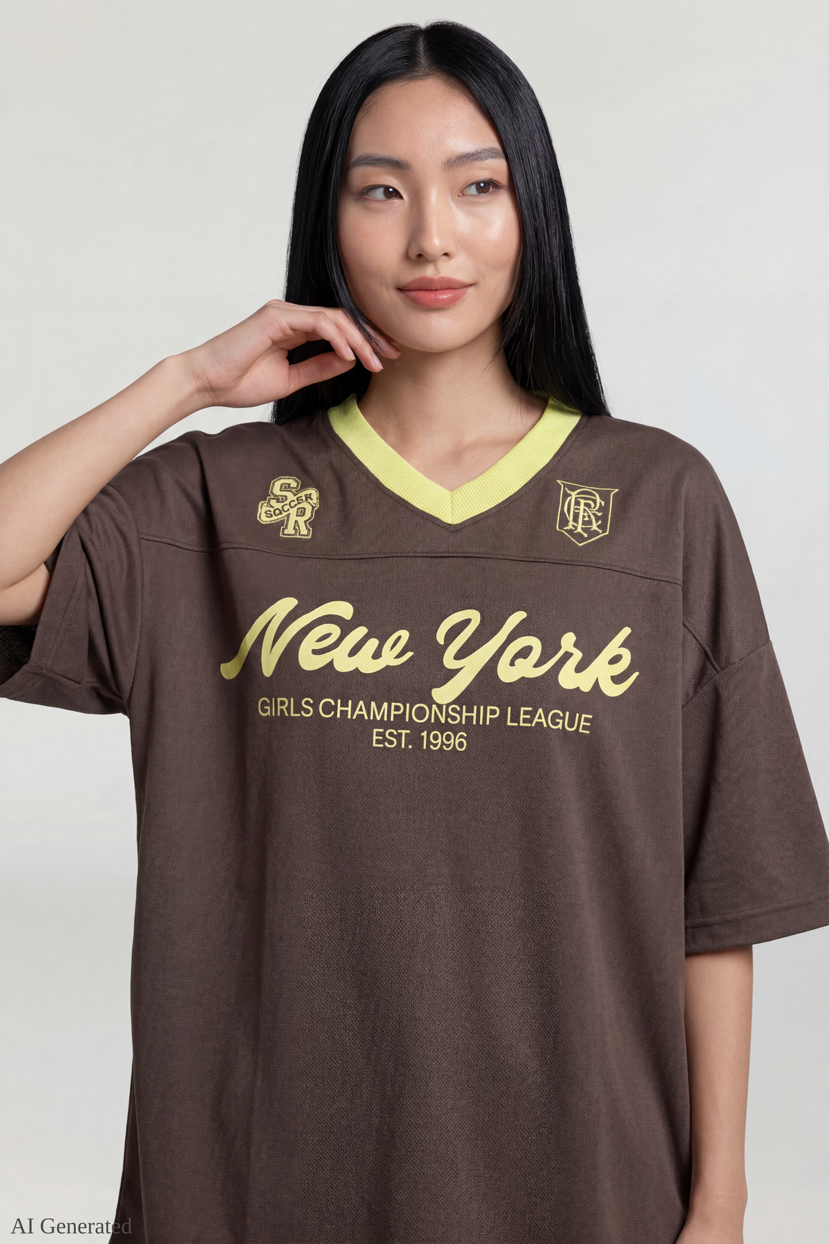 Graphic Mesh Jersey - Brown