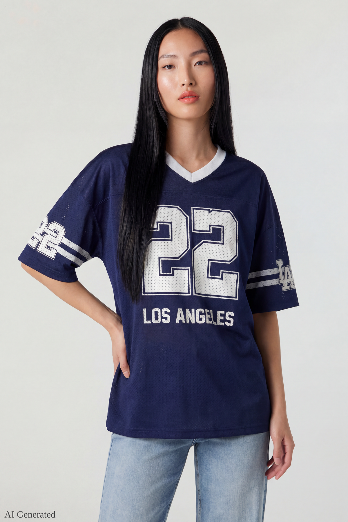 Graphic Mesh Jersey - Navy