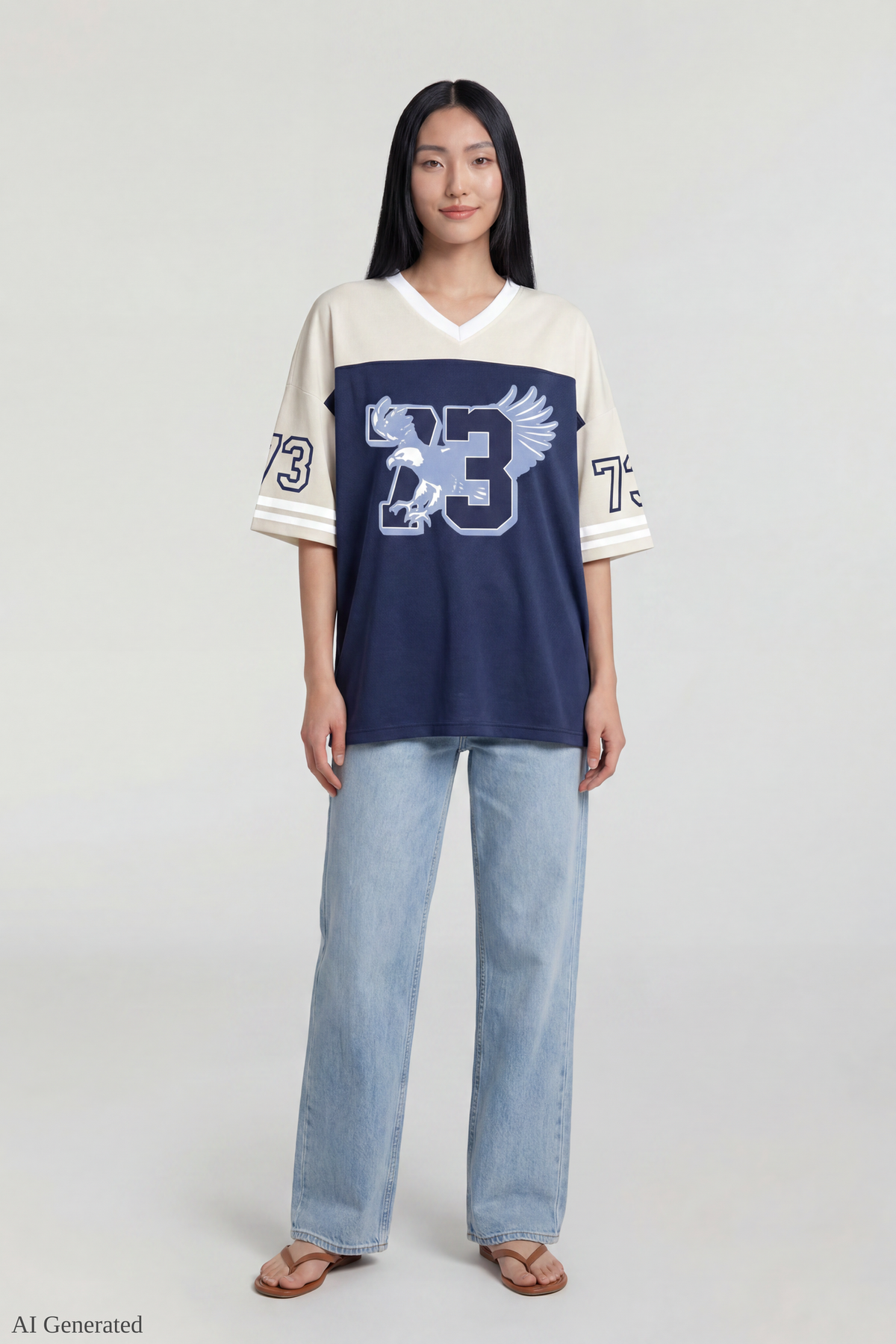 Alt View 3. Graphic Mesh Jersey - Dark Blue
