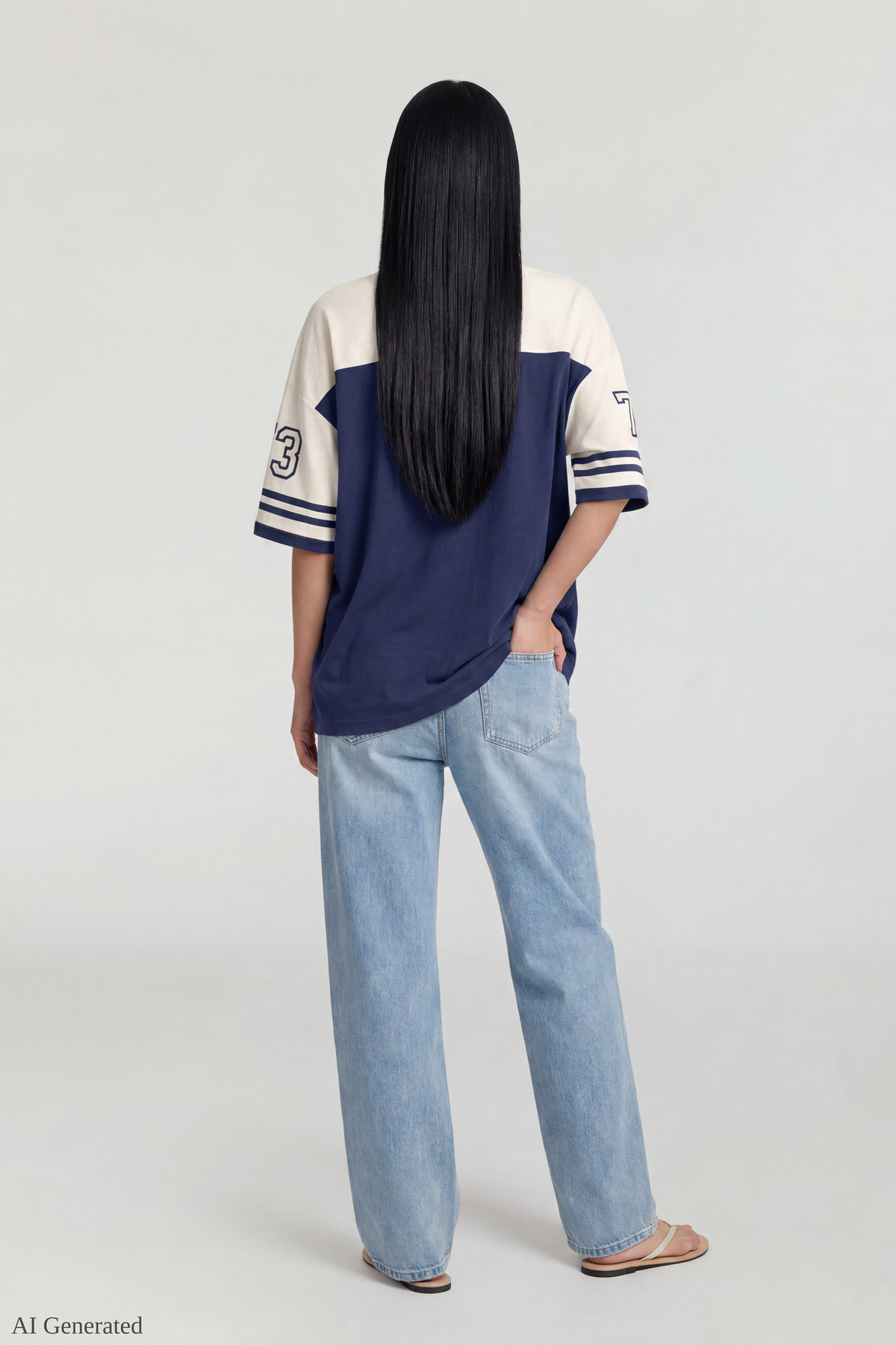 Alt View 2. Graphic Mesh Jersey - Dark Blue