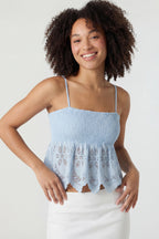 Eyelet Babydoll Tank