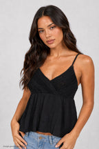 Surplice Babydoll Tank