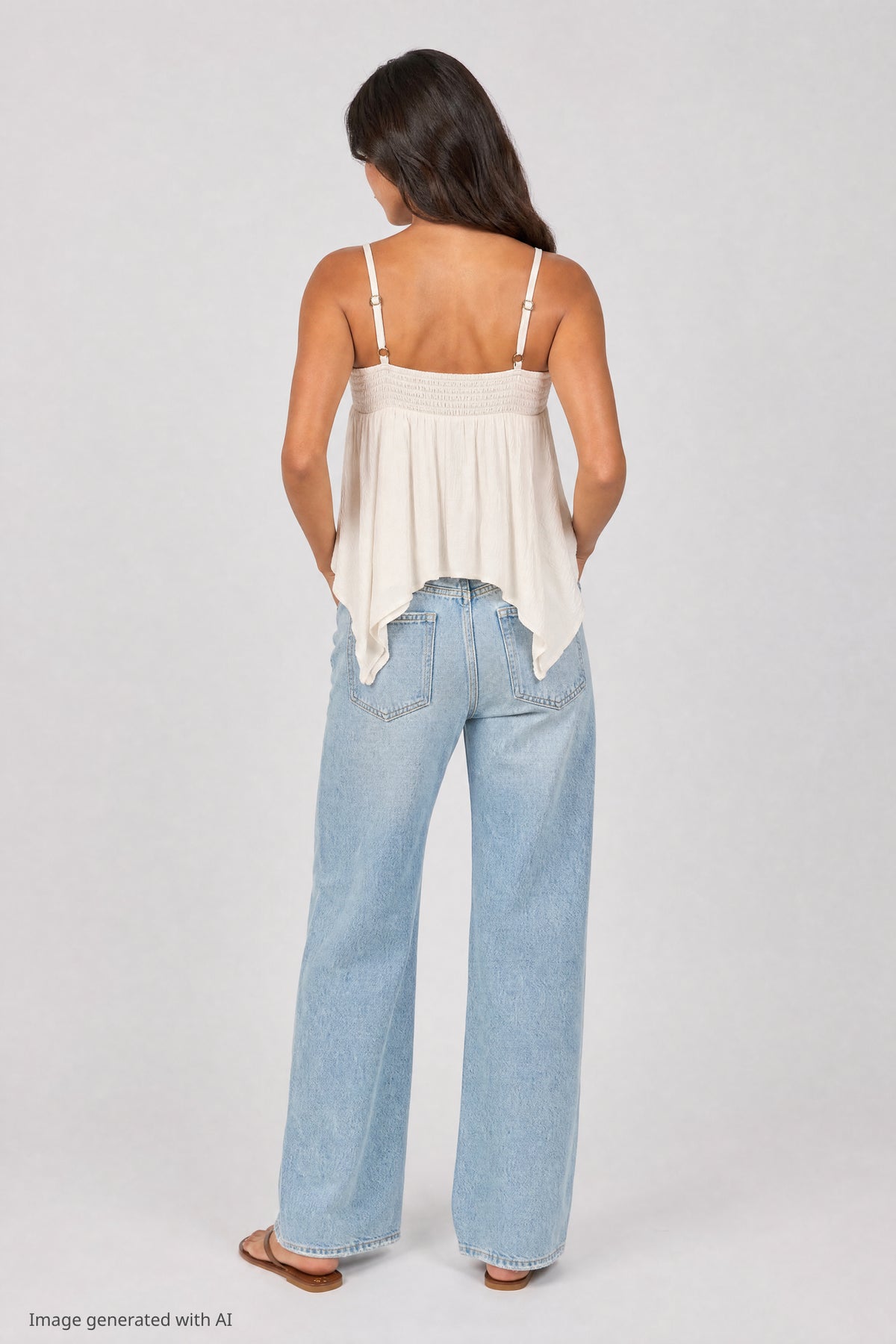 Alt View 2. Surplice Babydoll Tank - White
