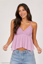 Surplice Babydoll Tank