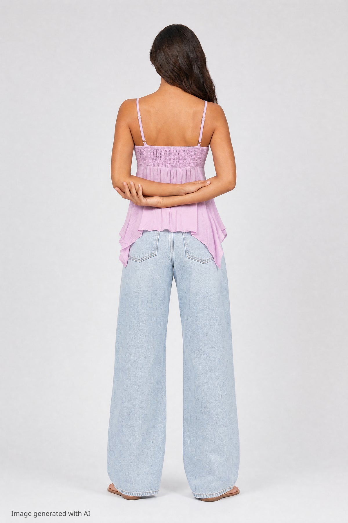 Alt View 2. Surplice Babydoll Tank - Lilac