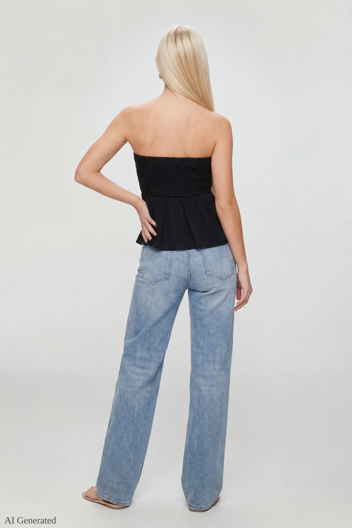 Alt View 2. Crochet Tube Top - Black