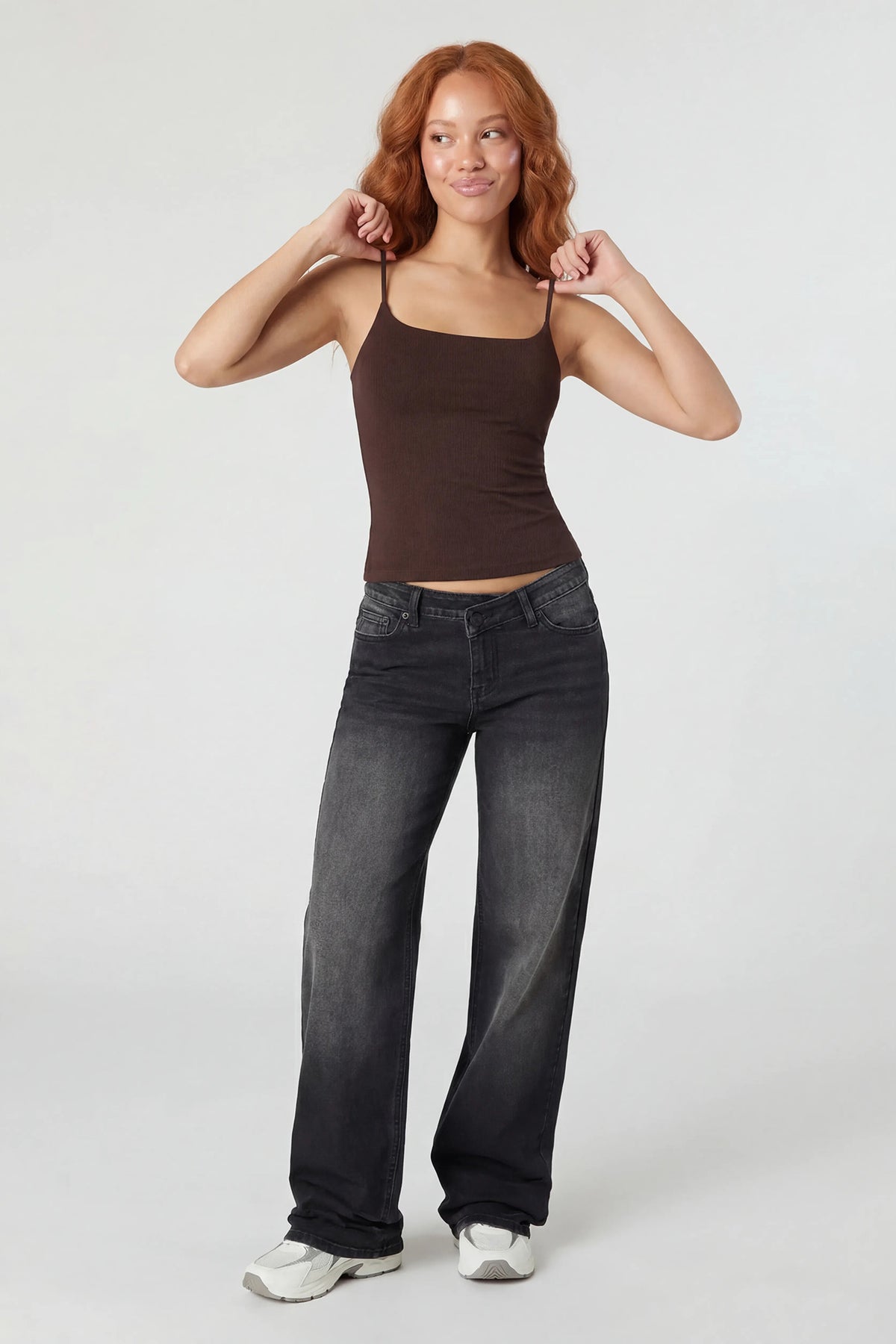 Alt View 3. Braless Scoop Neck Cami - Brown