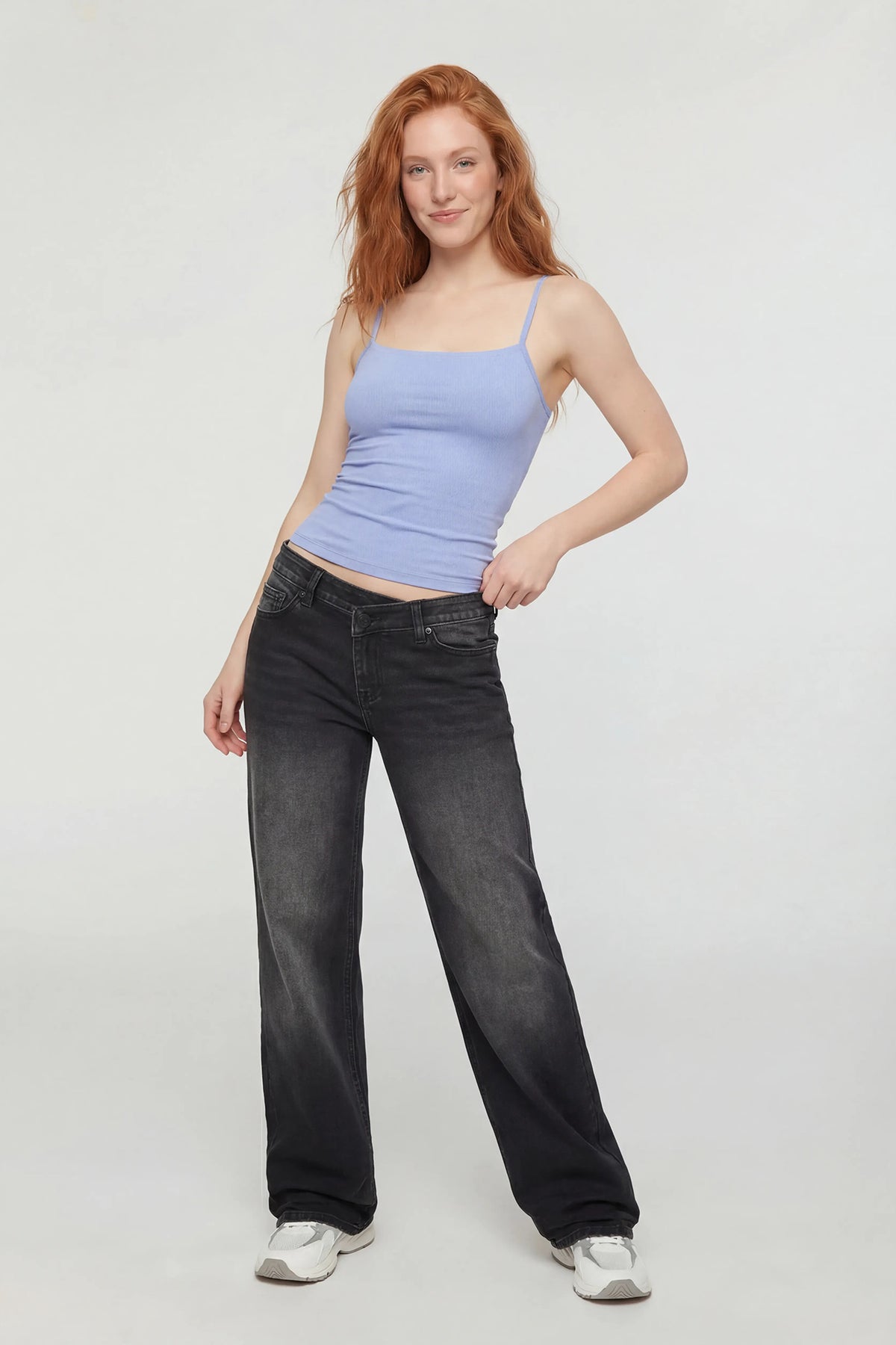 Alt View 3. Braless Scoop Neck Cami - Baby Blue