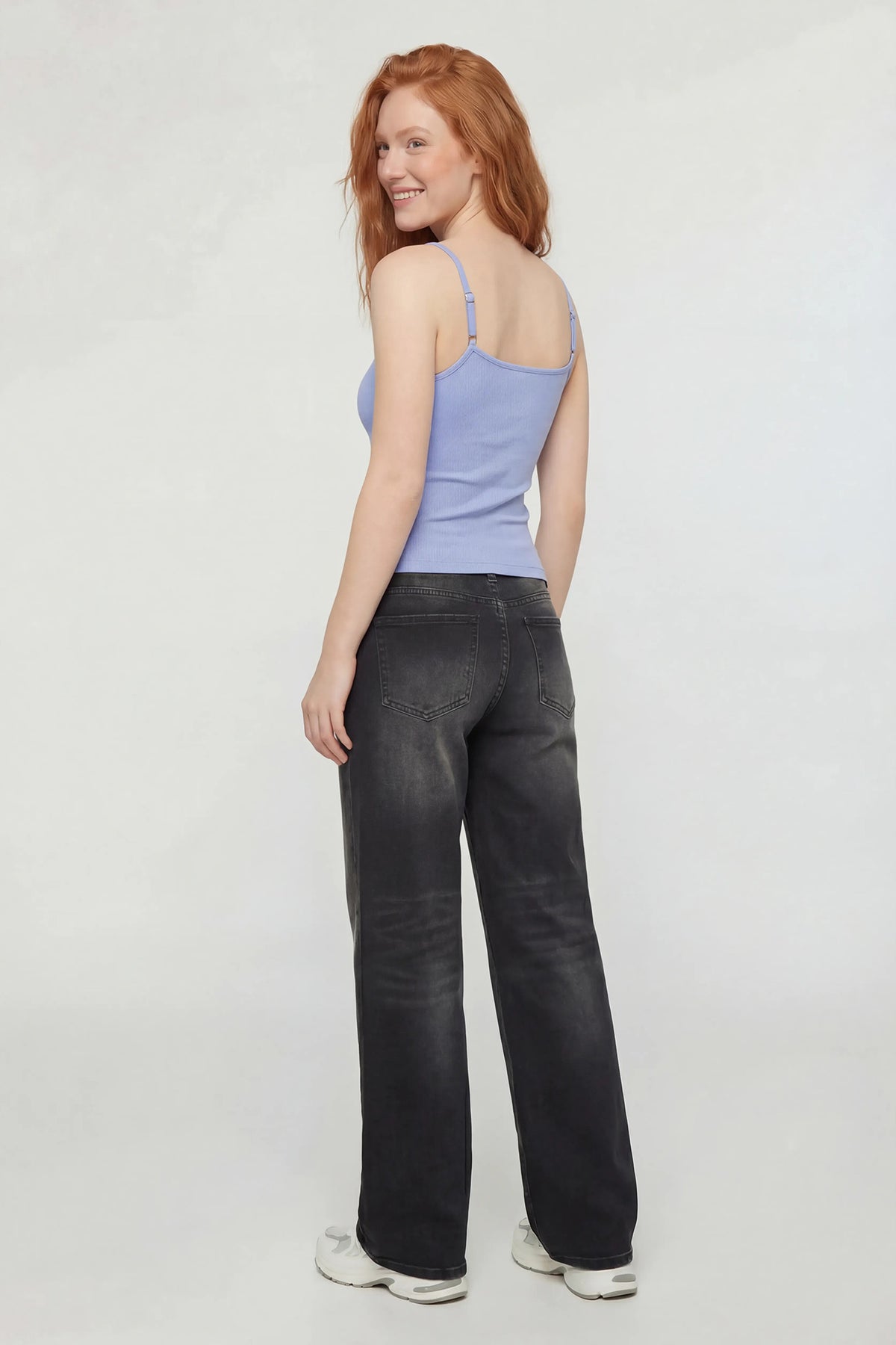 Alt View 2. Braless Scoop Neck Cami - Baby Blue