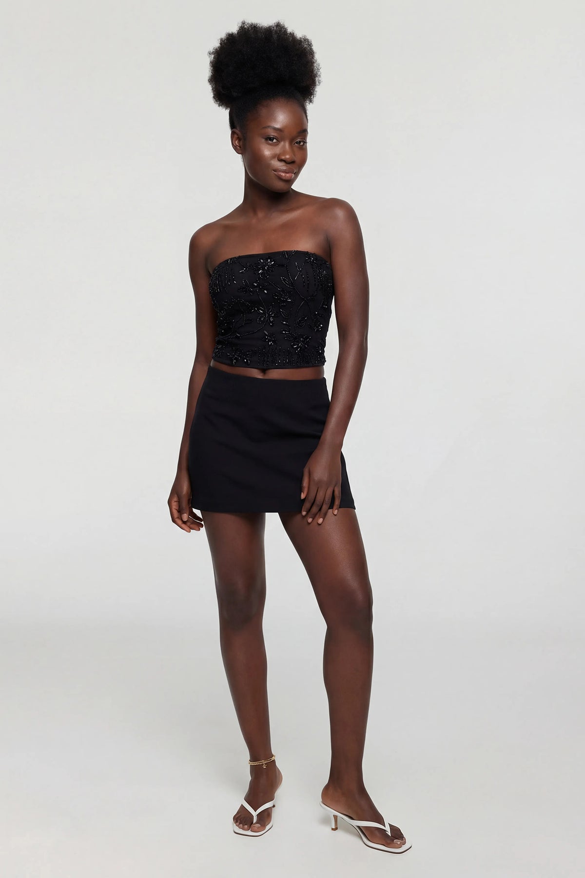Beaded Tube Top - Black