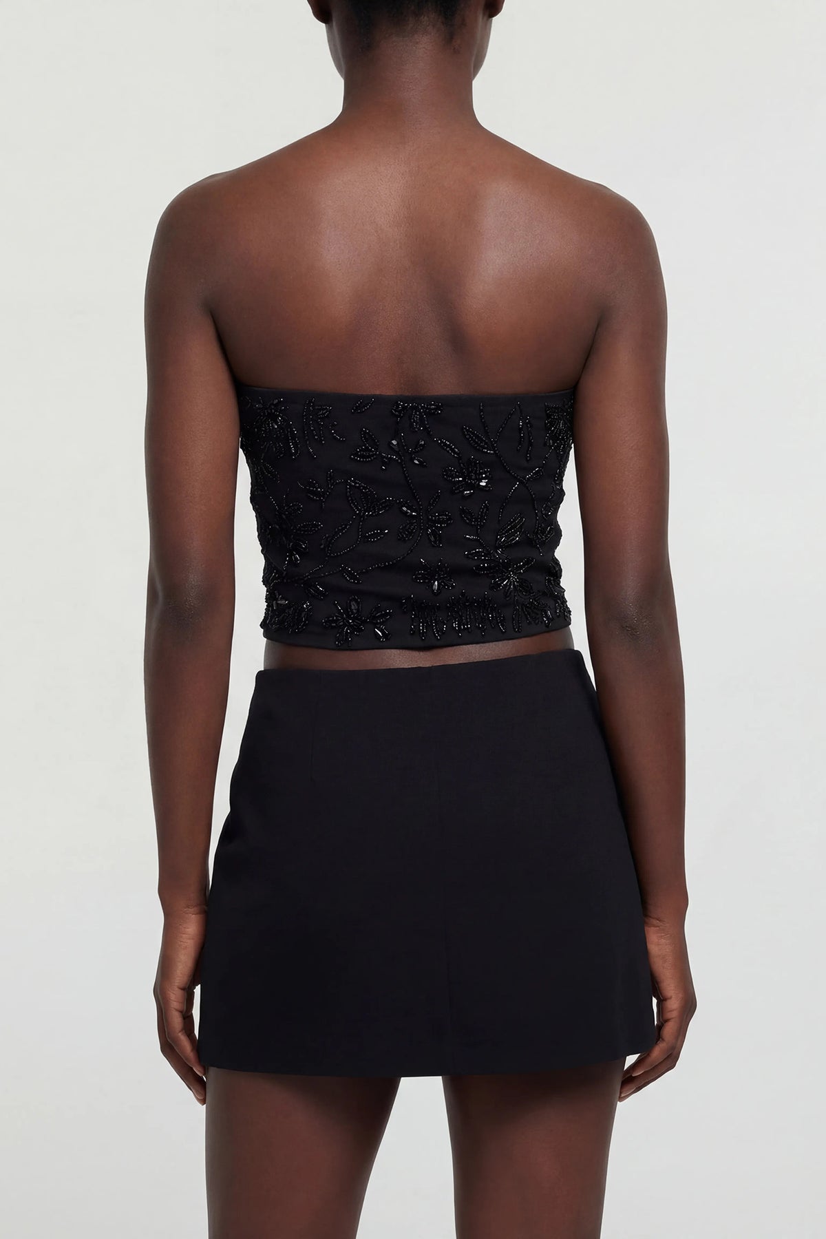 Alt View 2. Beaded Tube Top - Black