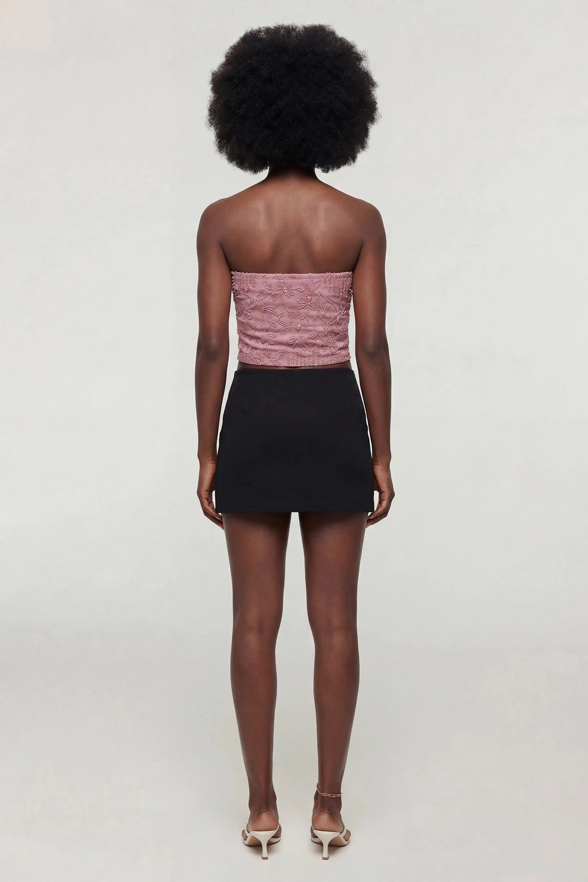 Alt View 3. Beaded Tube Top - Dusty Rose