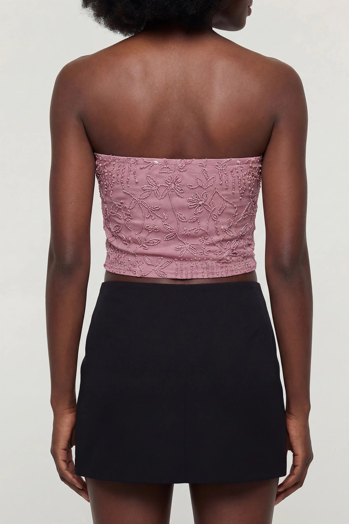 Alt View 2. Beaded Tube Top - Dusty Rose