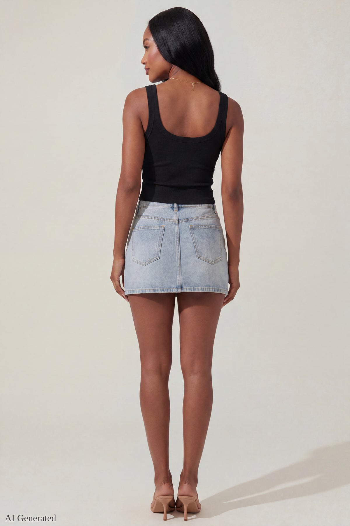 Alt View 3. Teardrop Beaded Tank - Black