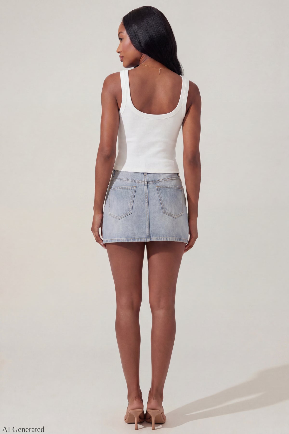 Alt View 3. Teardrop Beaded Tank - White