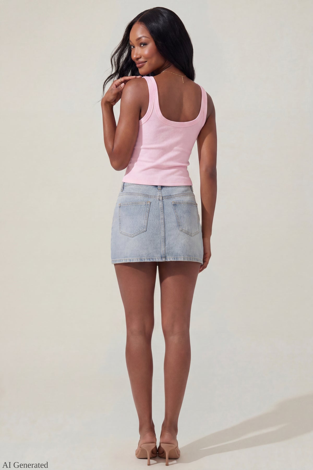 Alt View 3. Teardrop Beaded Tank - Light Pink