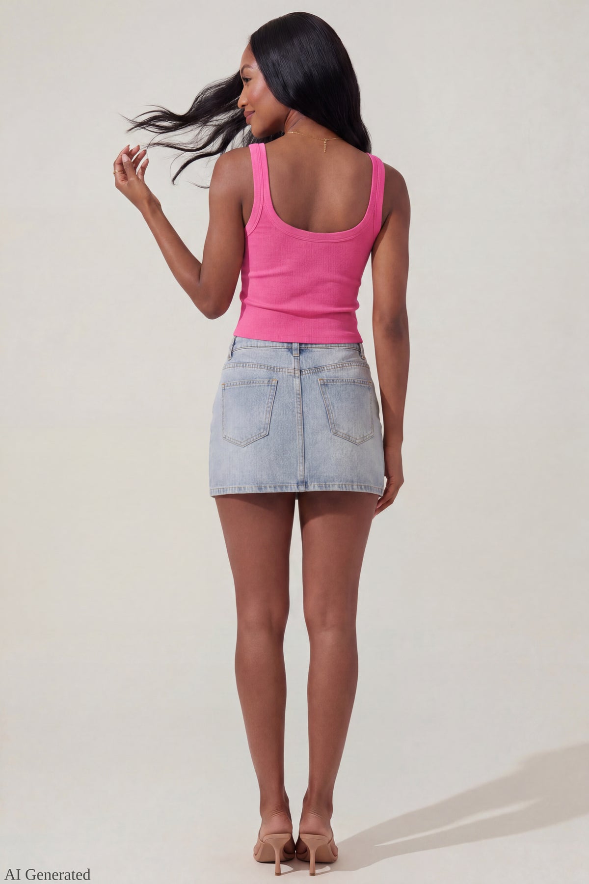 Alt View 3. Teardrop Beaded Tank - Fuchsia