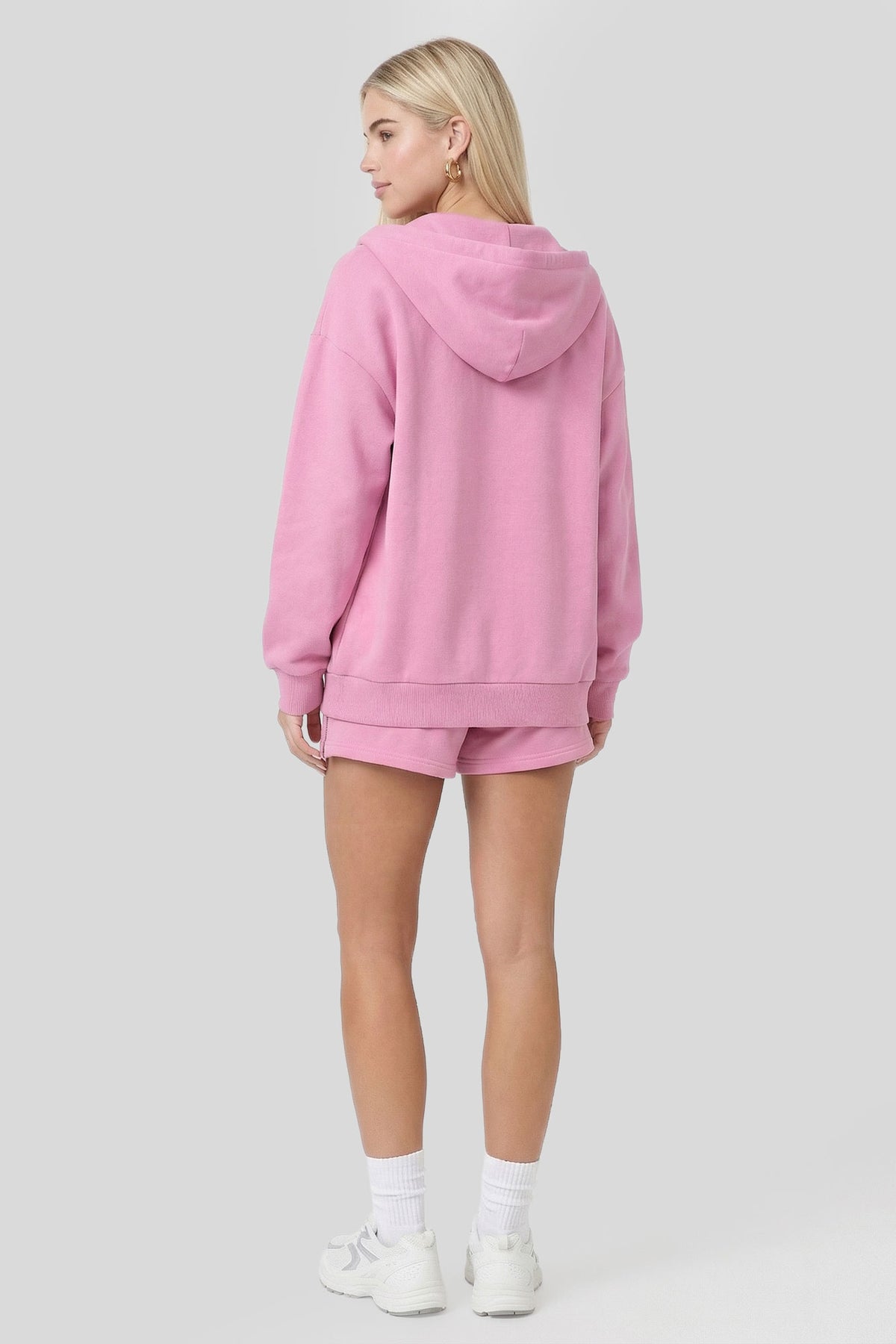 Alt View 2. Fleece Zip-Up Hoodie - Pink