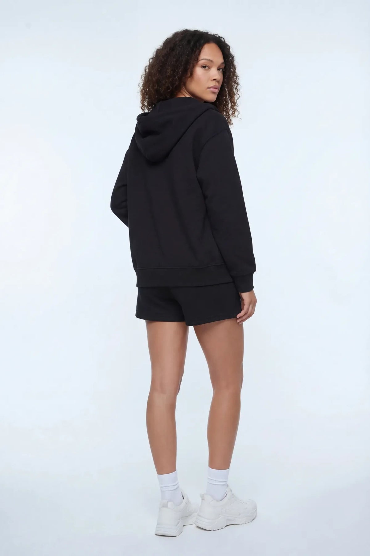 Alt View 3. Fleece Zip-Up Hoodie - Black
