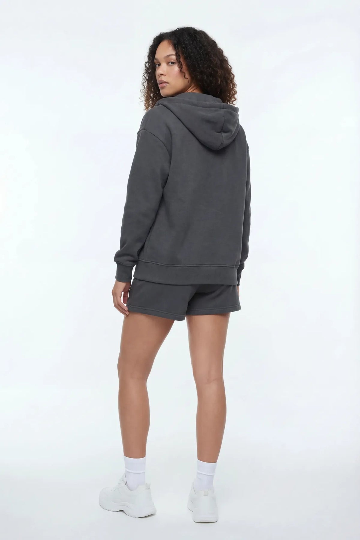 Alt View 2. Fleece Zip-Up Hoodie - Charcoal
