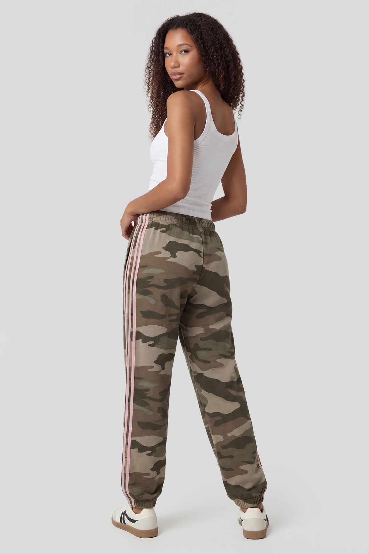 Alt View 3. Striped Side Fleece Jogger - Camouflage