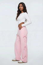 Wide Leg Sweatpant with Bows