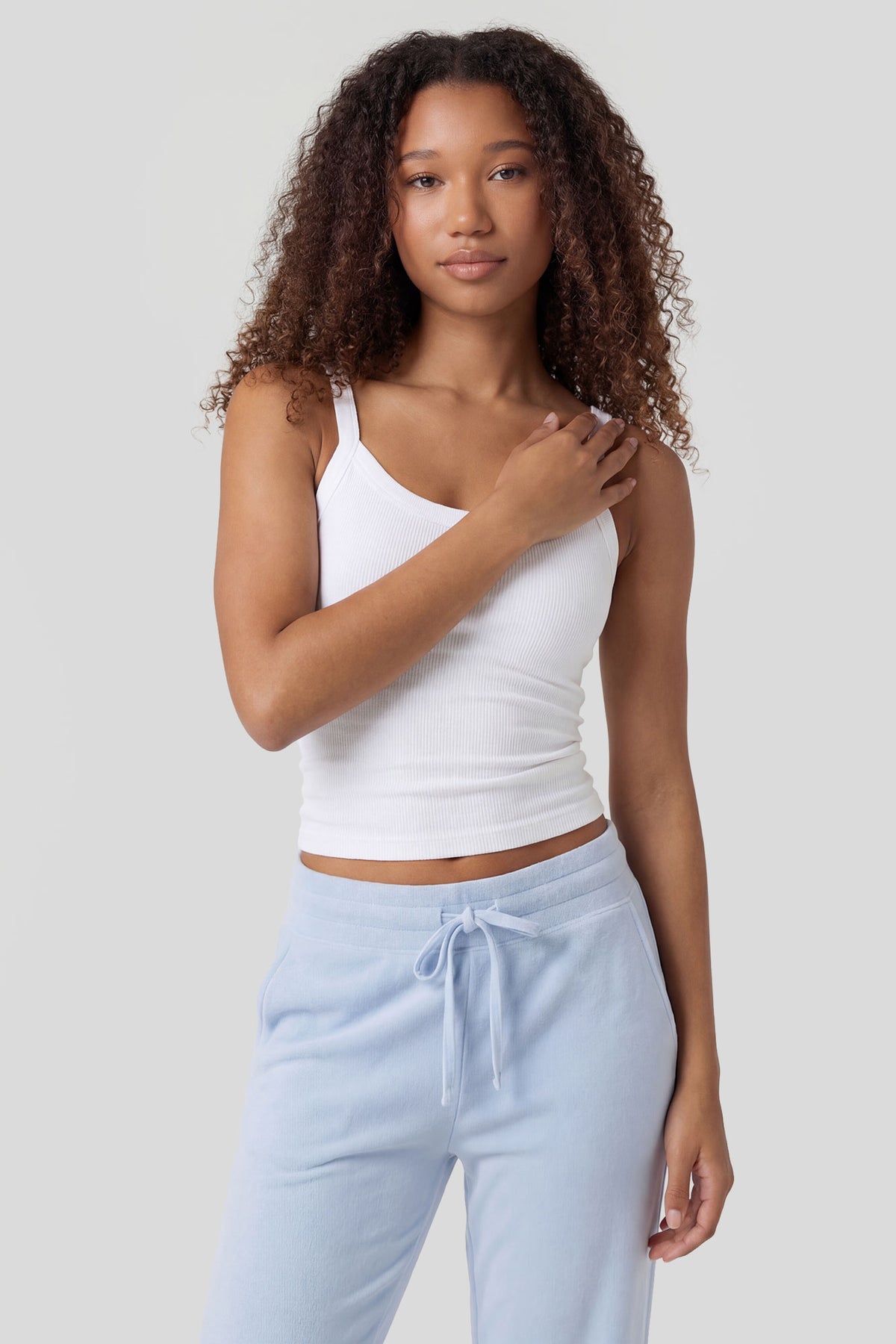 Alt View 2. Fleece Low Rise Flare Sweatpant - Baby Blue
