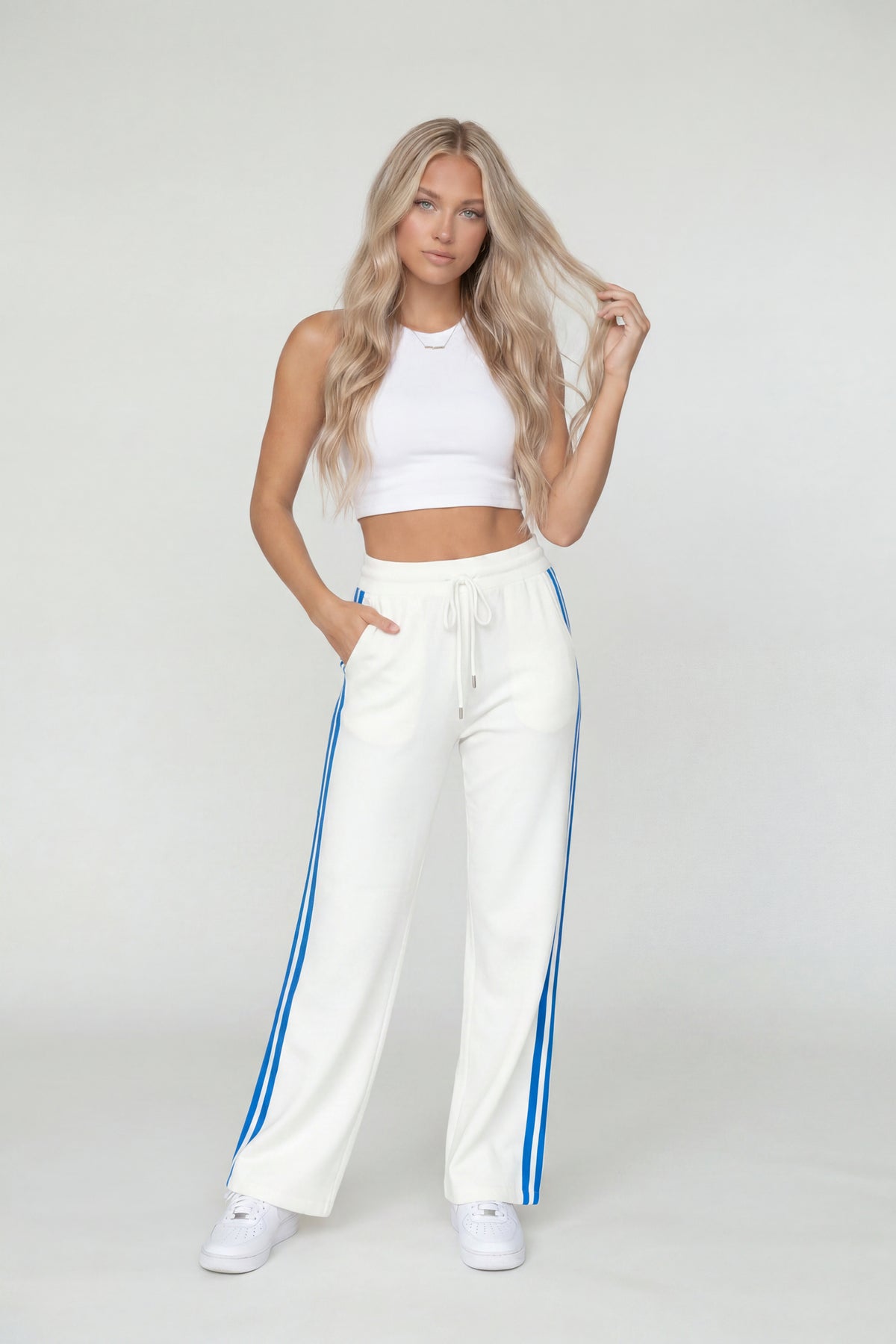 Fleece Barrel Sweatpant - White